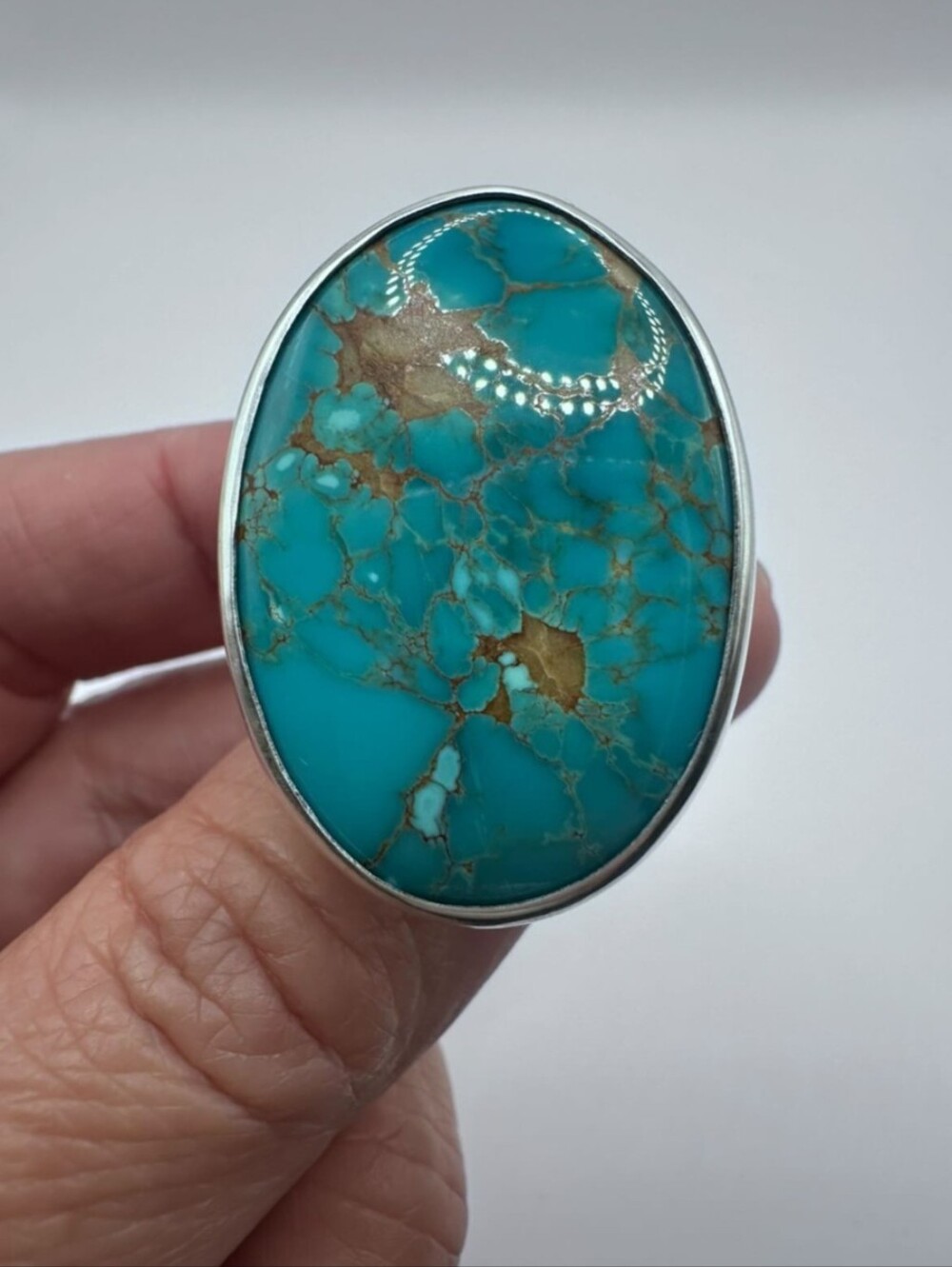 Royston Turquoise Statement Ring - Sterling Silver - Picture 4 of 5